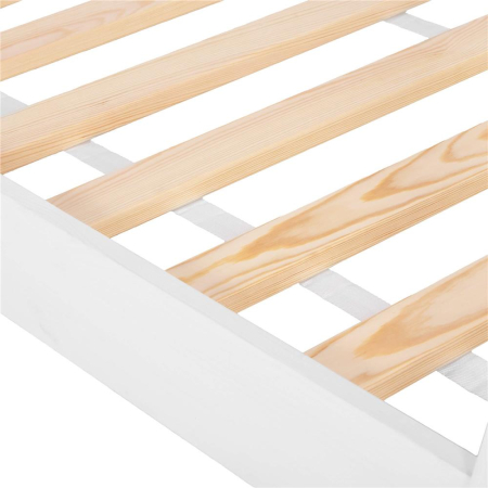 Pat din lemn pentru copii, model TeePee, somiera inclusa, 61x146x130 cm, alb [4]