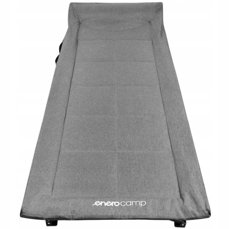 Pat pliant pentru camping, cu saltea si perna, structura metalica, 190x70x37cm, gri [4]