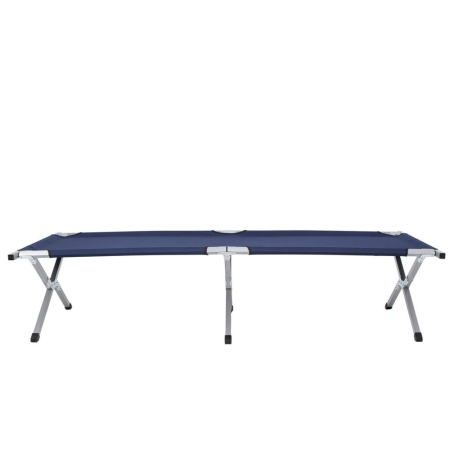 Pat pliant pentru camping, structura metalica, 190x74x42cm, 150kg, albastru marin [12]