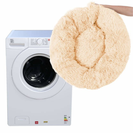 Pat Sersimo pentru caini si pisici, cu husa detasabila, crem, diametru 90cm [3]