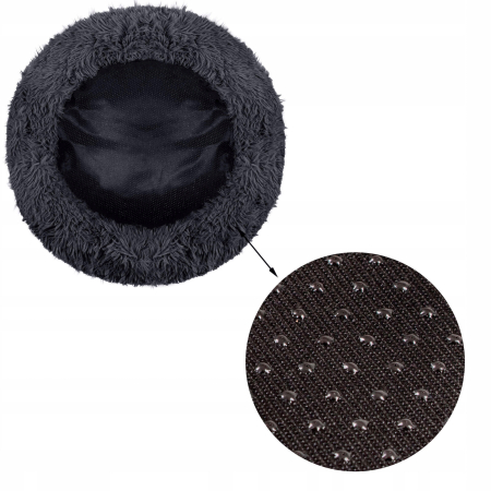 Pat Sersimo pentru caini si pisici, cu husa detasabila, gri inchis, diametru 80cm [4]