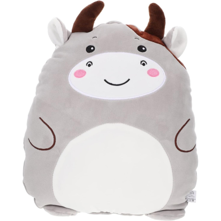 Patura 2in1 pentru Pat sau Canapea, , Model Jucarie Vacuta cu Spatiu de Depozitare Patura, Microfibra, 1x1.7 m, Gri [2]