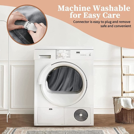 Patura Cu Incalzire Electrica, , 135 W, 180x130 cm, 6 Trepte De Incalzire, Flanel, Gri [3]