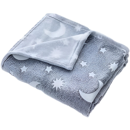 Patura Fosforescenta, , Moale, Pufoasa, Lumineaza in Intuneric, 1.5x2 m, Model Cer Instelat, Gri [9]