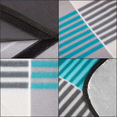 Patura pentru picnic sau plaja, cu folie izolatoare si maner, 150x200cm, albastru gri [3]