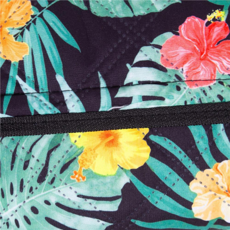 Patura pentru picnic sau plaja, cu folie izolatoare si maner, 200x200cm, negru floral [5]