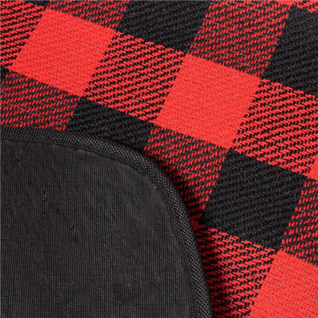 Patura pentru picnic sau plaja, cu folie izolatoare si maner, 150x200cm, rosu negru [5]