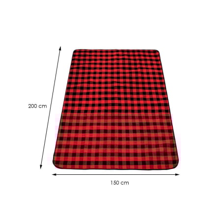 Patura pentru picnic sau plaja, cu folie izolatoare si maner, 150x200cm, rosu negru [7]