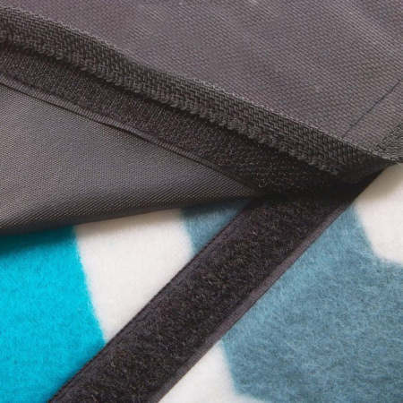 Patura pentru picnic sau plaja, cu folie izolatoare si maner, 160x200cm, alb albastru [2]