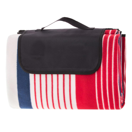 Patura pentru picnic sau plaja, cu folie izolatoare si maner, 200x200cm, albastru rosu [6]