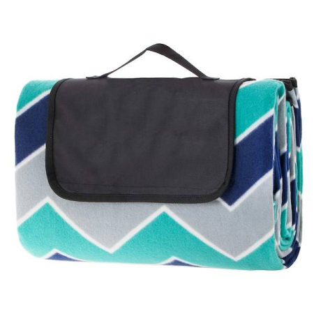 Patura pentru picnic sau plaja, cu folie izolatoare si maner, 180x220cm, albastru verde [1]