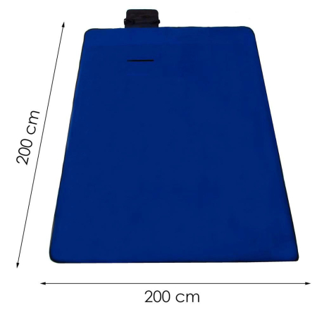 Patura pentru picnic sau plaja, cu folie izolatoare si maner, 200x200cm, albastru cobalt [7]
