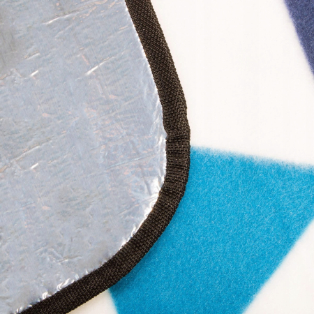 Patura pentru picnic sau plaja, cu folie izolatoare si maner, 200x200cm, albastru galben [6]