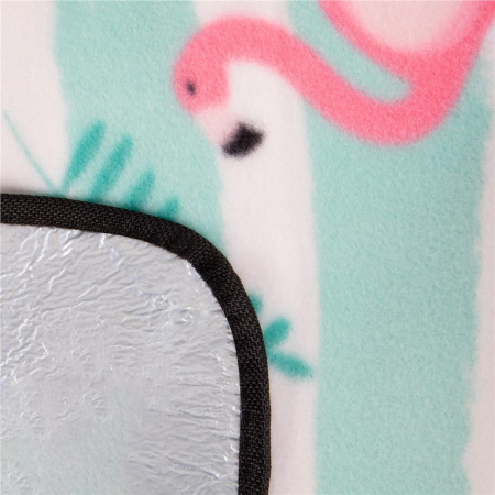 Patura pentru picnic sau plaja, cu folie izolatoare si maner, 200x200cm, flamingo, verde roz [6]