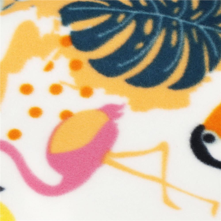 Patura pentru picnic sau plaja, cu folie izolatoare si maner, 150x200cm, model tropical, alb verde [4]