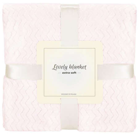 TEXTILE - Patura pufoasa pentru 2 persoane, 2 fete, model in relief, 160x200cm, roz deschis