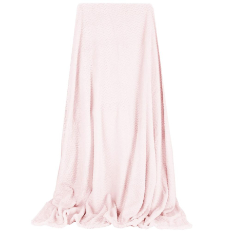 Patura pufoasa pentru 2 persoane, 2 fete, model in relief, 160x200cm, roz deschis [2]