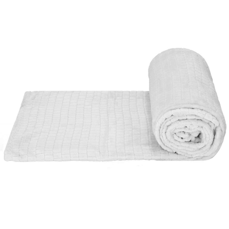 Patura pufoasa pentru 2 persoane, 2 fete, model in relief, 170x210cm, gri deschis [3]