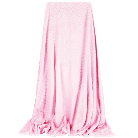 Patura pufoasa pentru 2 persoane, 2 fete, model in relief, 200x220cm, roz [10]