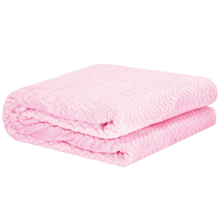 Patura pufoasa pentru 2 persoane, 2 fete, model in relief, 200x220cm, roz [2]