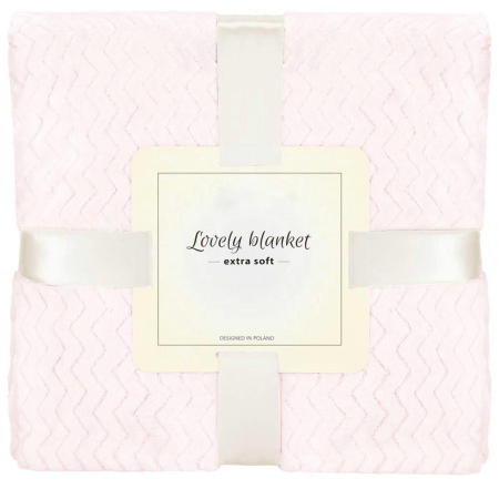 Disponibil livrare locker S - Patura pufoasa pentru 2 persoane, 2 fete, model in relief,  200x220cm, roz pal