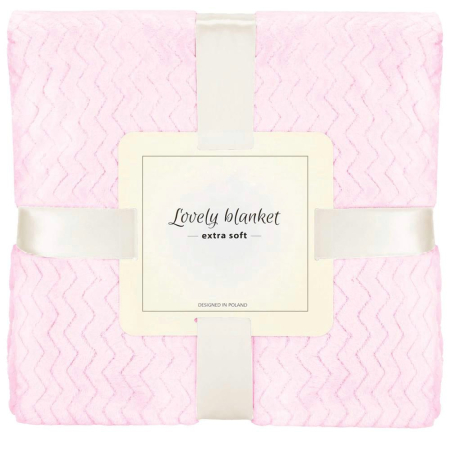 Disponibil livrare locker S - Patura pufoasa pentru 2 persoane, 2 fete, model in relief, 200x220cm, roz pudra