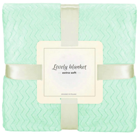 Disponibil livrare locker S - Patura pufoasa pentru 2 persoane, 2 fete, model in relief, 200x220cm, verde