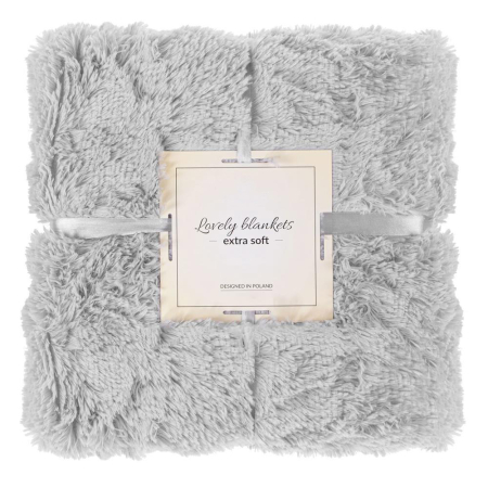 TEXTILE - Patura pufoasa si calduroasa pentru 2 persoane, 200x240cm, gri deschis