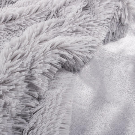 Patura pufoasa si calduroasa pentru 2 persoane, 200x240cm, gri deschis [5]