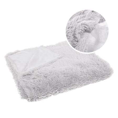 Patura pufoasa si calduroasa pentru 2 persoane, 200x220cm, gri deschis [7]
