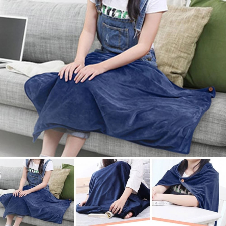 Patura - Șal albastru cu sursa de incalzire incarcare USB [3]