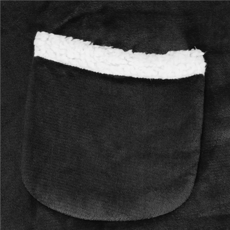 Patura tip hanorac, cu maneci, gluga si buzunare, material plus, marime universala, grafit [6]