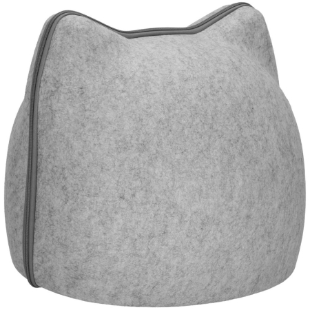 Patut pisici si caini, moale si pufos, antiderapant, perna detasabila, 38x36x36 cm, gri [5]