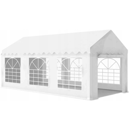 UMBRIRE - Pavilion de gradina profesional, cu cadru otel 38 mm, acoperis impermeabil 450g/m2, 6x3x2,8 m, alb