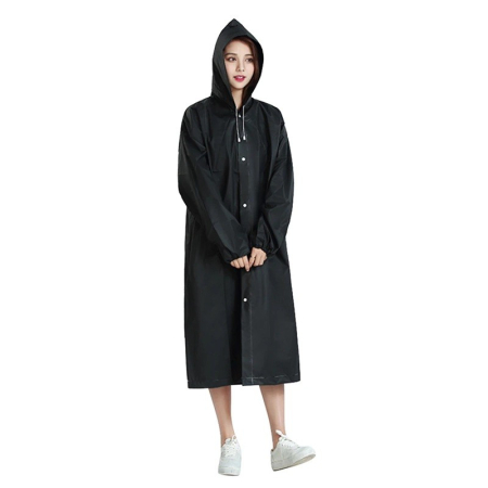 Pelerine, Umbrele si Accesorii - Pelerina de Ploaie, , pentru Adulti 150-180 cm, din EVA, Impermeabila, Rezistenta la Vant, Inchidere cu Capse, 140 g, Negru