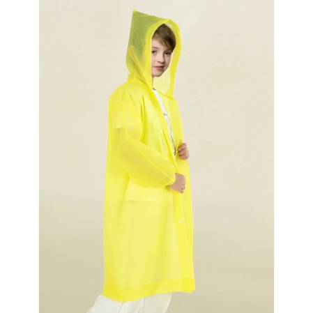 Pelerina de Ploaie, , pentru Copii 100-145 cm, din EVA, Impermeabila, Inchidere cu Capse, Galben [2]
