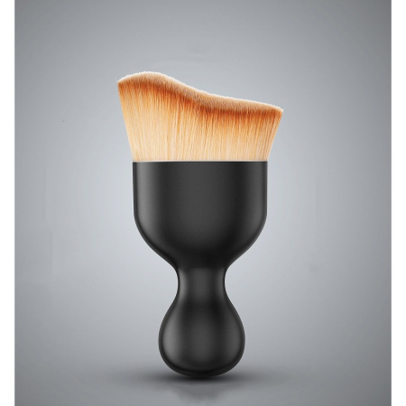 Pensula Multifunctionala, , Pentru Machiaj sau Indepartat Praful din Masina, Par Sintetic, cu Capac de Protectie, Negru [9]