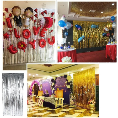 Perdea Franjurata, , Model Decor Petrecere, pentru Fundal de Poze, Amenajare Colorata a Petrecerii, Dimensiune 100x200 cm, Gold [6]