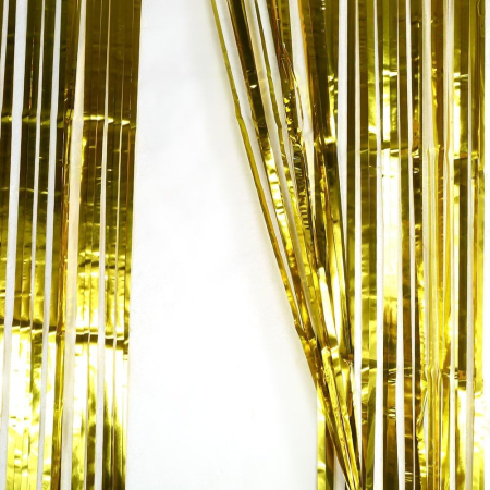 Perdea Franjurata, , Model Decor Petrecere, pentru Fundal de Poze, Amenajare Colorata a Petrecerii, Dimensiune 100x200 cm, Gold [1]