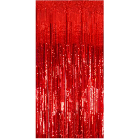 ✨TOATE PRODUSELE✨ - Perdea Franjurata, , Model Decor Petrecere, pentru Fundal de Poze, Amenajare Colorata a Petrecerii, Dimensiune 100x200 cm, Rosu