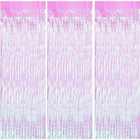 Perdea Franjurata, , Model Decor Petrecere, pentru Fundal de Poze, Amenajare Colorata a Petrecerii, Dimensiune 100x200 cm, Roz [6]