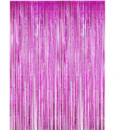 ✨TOATE PRODUSELE✨ - Perdea Franjurata, , Model Decor Petrecere, pentru Fundal de Poze, Amenajare Colorata a Petrecerii, Dimensiune 100x200 cm, Roz Inchis