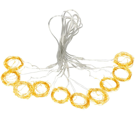 Perdea luminoasa 300 LED-uri, 3m, pentru interior/exterior, telecomanda, iluminare galbena [4]