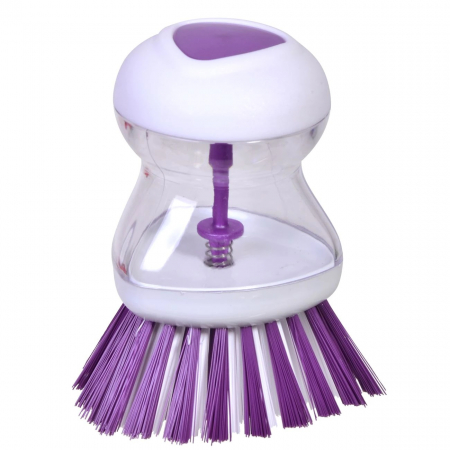 Perie pentru Spalat Vase cu Recipient pentru Detergent Lichid, Premium, Mov [2]