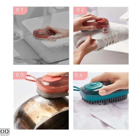Perie cu Recipient pentru Detergent si Solutii de Curatat pentru Spalat Covoare, Haine si Suprafete Multiple [13]