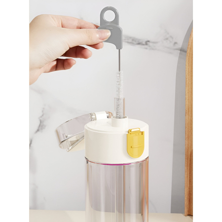 Perie de Curatat Pahare, Cani, Sticle, , cu Maner Lung si Burete, Accesorii pentru Spalarea Paielor si Capacelor, usor de Agatat, 27.5x11.4x6cm, Alb [8]