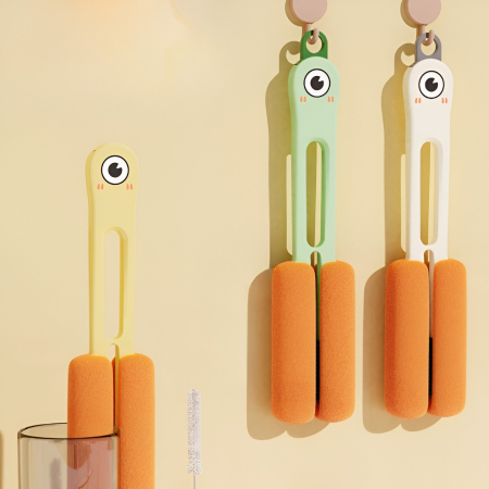 Perie de Curatat Pahare, Cani, Sticle, , cu Maner Lung si Burete, Accesorii pentru Spalarea Paielor si Capacelor, usor de Agatat, 27.5x11.4x6cm, Verde [5]