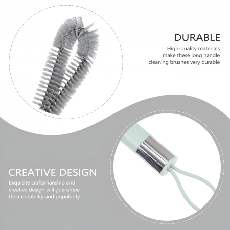 Perie de Curatat Pahare, Sticle, Biberoane, , cu Maner Lung, Uz Casnic, Silicon, Ergonomic, 3.9x5.4x38.5cm, Verde [4]