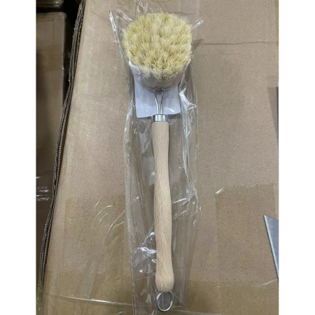 Perie de Curatat Vase si Alimente, , din Lemn de Fag cu Coada, 24 x 5.8 cm, Perie din Sisal, Crem [1]