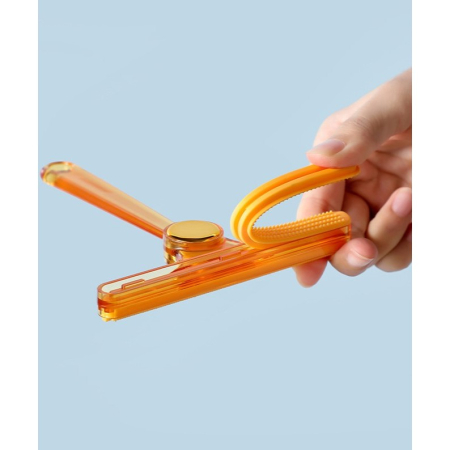 Perie de Indepartare a Scamelor, , pentru Haine si Par de Animale, cu Doua Fete, Manual, Multifunctional, 12x14.5 cm, Accesoriu pentru Casa, Portocaliu [7]